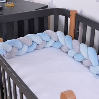 Захист в ліжечко Бампер-коса Baby Veres Blue Grey 120х15 см