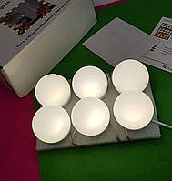 Led cветильник набор ламп для подсветки зеркала на 6 ламп с регулировкой яркости на липучках