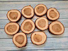 Набір зрізів дерева шліфованих для створення панно,картин (d10см) 10 шт. дуб, фото 3