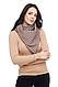 Шарф-бактус "Единбург", жіночий шарф, вовняний беж карта, великий жіночий шарф, фото 3