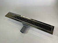 Душевой трап с решеткой и корпусом из нержавеющей стали, решетка "Дождь" 40см, поворотный сифон на 360°