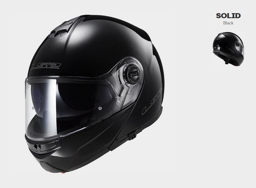 Мотошолом модуляр LS2 FF325 strobe solid black, фото 1