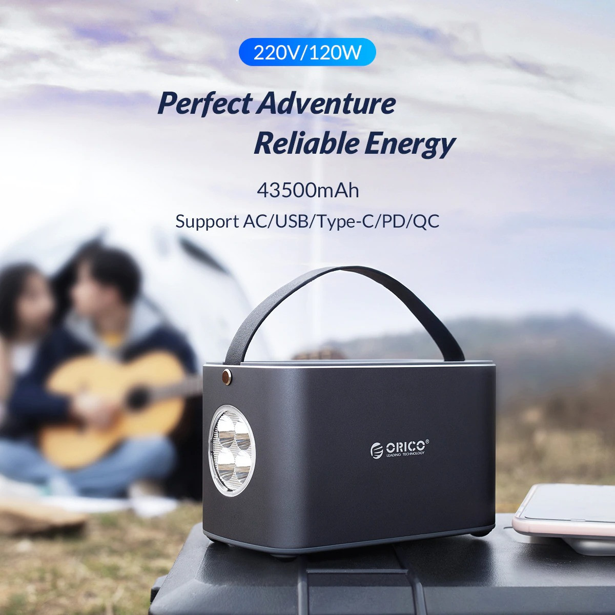 Зовнішній акумулятор Orico 43500mah 120W, портативна електростанція