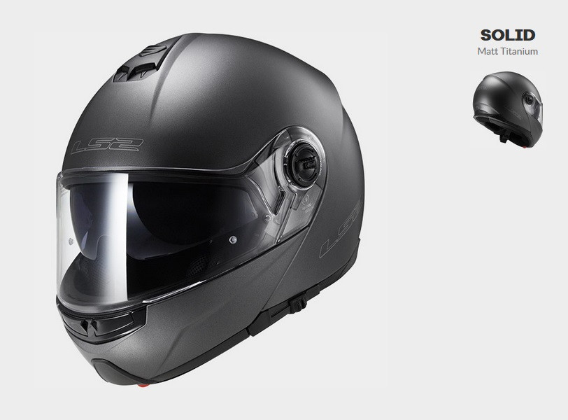 Мотошолом модуляр LS2 FF325 strobe solid matt titanium, фото 1