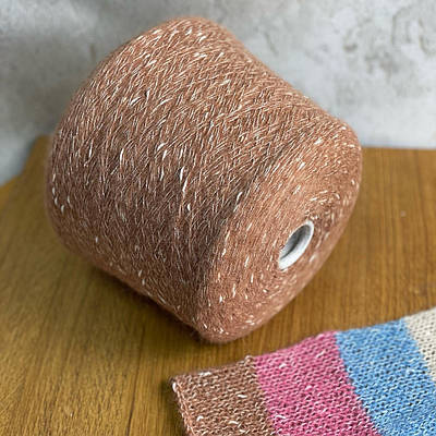 Альпака з люрексом "шишибрики" в бобіні арт. Dolcevita від Luxury Selection by Ri.Go 350м/100г Світлий каштан