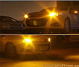 Автолампи жовті P21W 21 LED BA156 1156 габарити повороти світлодіодні лампи поворотники для авто лампа поворотів лед світлодіодна, фото 3