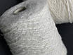 Товста пряжа бейбі альпака в бобіні арт. Piuma Lux від Colore Campionario 160 м білий з паєтками, фото 2