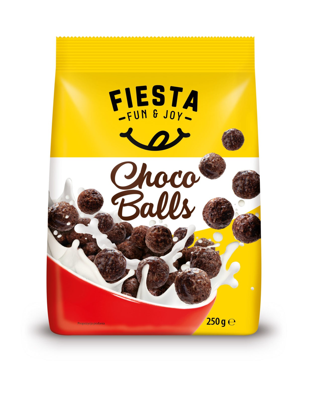 Шоколадні кульки злакові Fiesta Choco Balls, 250 г Польща, сухі сніданки, пластівці, швидкого приготування