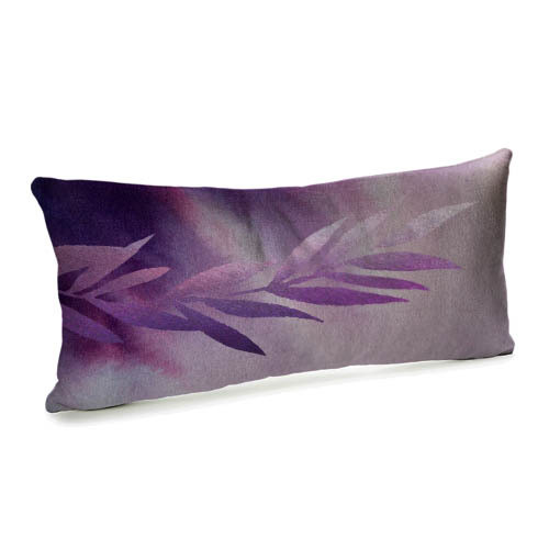Подушка диванна оксамитова Веточка фиолетовая 50x24 см (52BP_22L004)