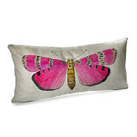 Подушка для дивану оксамитова Рожевий метелик 50x24 см (52BP_FLORA011)