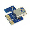 Адаптер PCI-E 1X to 16X Riser Card VER007 (PCE164P-N03) PCI-E extender 60см USB 3.0 Power Molex  Raser PCI-E x1 to PCI-E x16 USB 3, фото 8