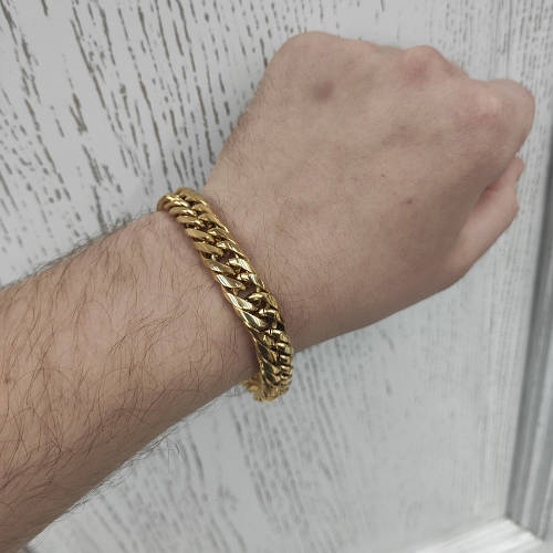 Мужской браслет из нержавеющей медицинской стали с позолотой с цепочки ...