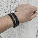 Чоловічий браслет з нержавіючої з медичної сталі із емаллю з ланцюжка "Акорд" шириною 11,5 мм, фото 2