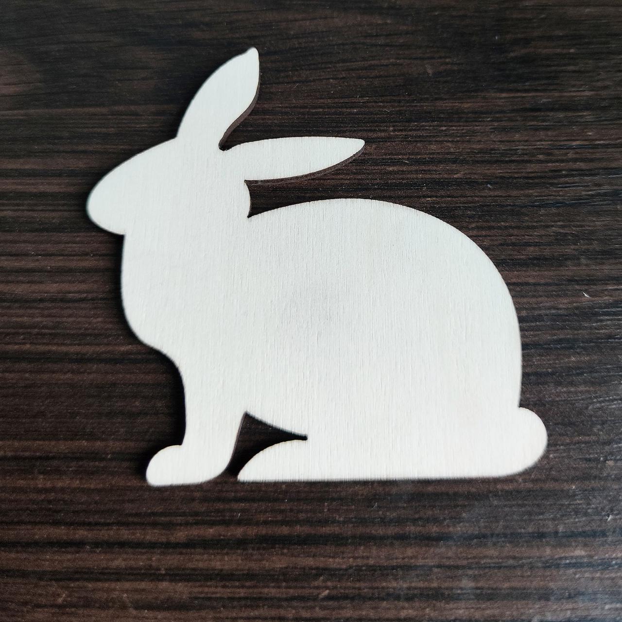 Великодній дерев'яний магніт "Заєць" 7*8 см.| заготівля для декупажу| під декорування |для розпису