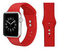 Силиконовый ремешок для смарт часов. РАЗНЫЕ ЦВЕТА. Подходит к Apple Watch 42/44 Series Sport . красный