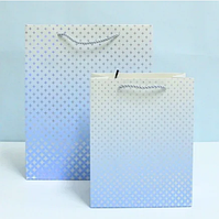 Пакет гігант вертикальний "Зірочки з голограмою на блакитному" 30х42 см