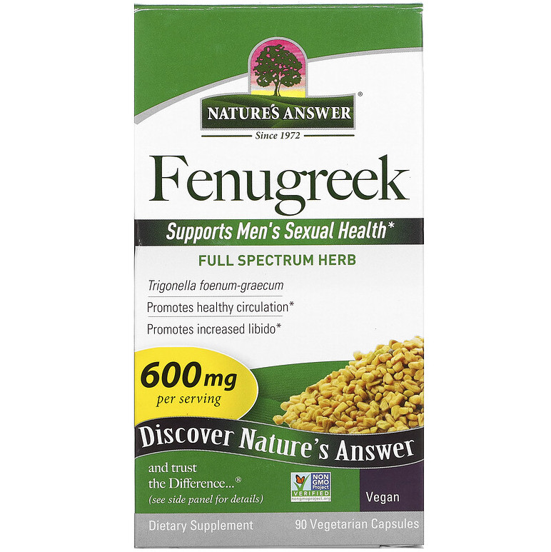 Пажитник Nature's Answer "Fenugreek" шамбалу, 600 мг (90 капсул)