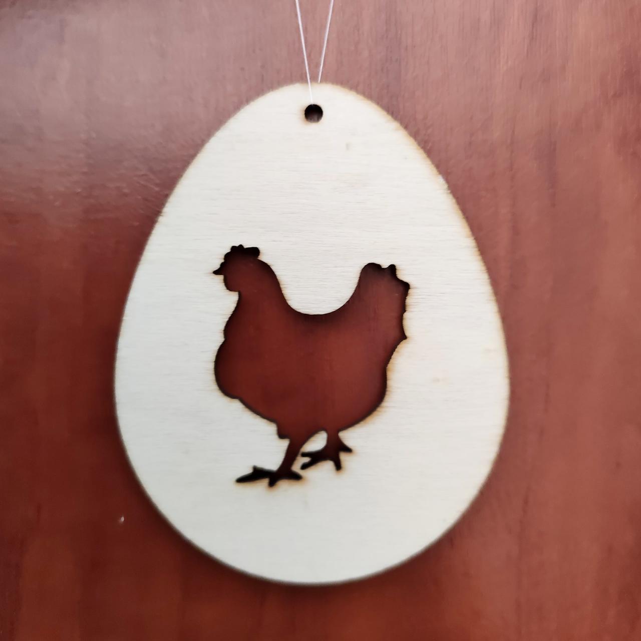 Великодній дерев'яна підвіска "Яйце з півником" 9*7 см.| заготівля для декупажу| під декорування | для розпису