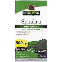 Спіруліна Nature's Answer "Spirulina" 800 мг (90 капсул)