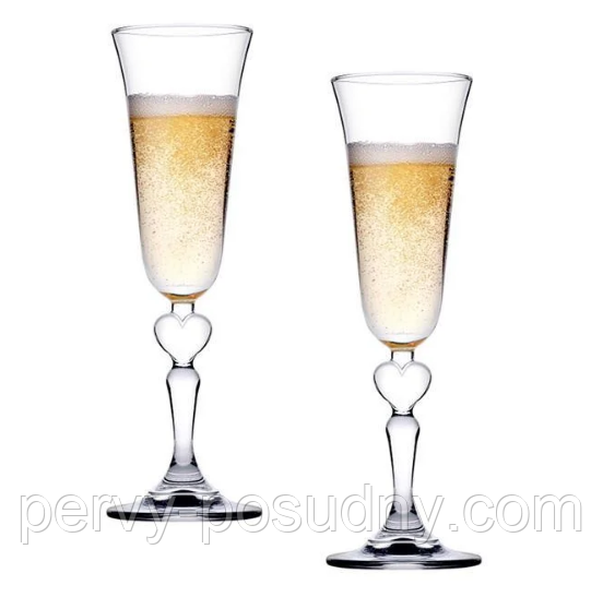Набір келихів для шампанського Серце Pasabahce 190 мл 2 шт (440261)