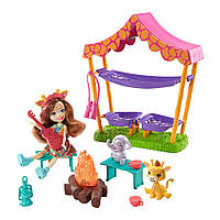 Игровой набор Ночевка в саванне с куклой Гризельда Жираф Enchantimals Savannah Sleepover Playset with Griselda