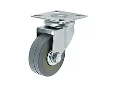 Ролик D-75мм. з майданчиком. Сірий. Гумовий.