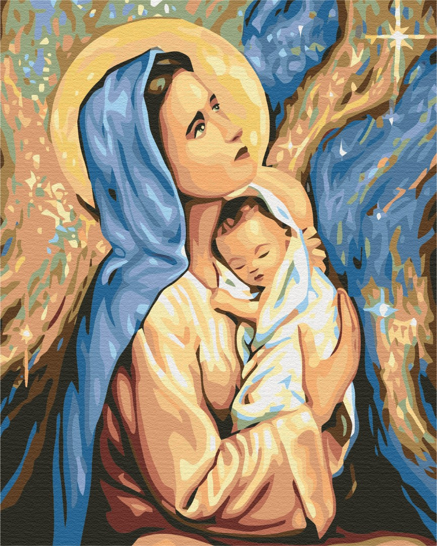 Картина за номерами Марія і Ісус 40х50 з підрамником, набір для творчості Брашмі