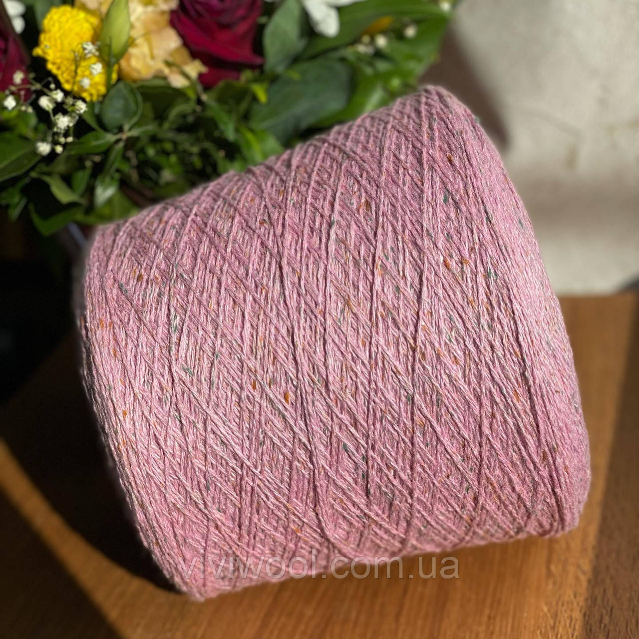 Пряжа в бобіні твід Art. Summer tweed Luxury Selection by Ri.Go 350м/100г Лілово-рожевий