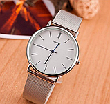 Модні ніжні жіночі срібні годинники, Наручні годинники жіночі з ремінцем, фото 9