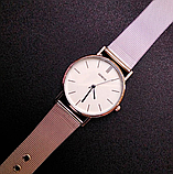 Модні ніжні жіночі срібні годинники, Наручні годинники жіночі з ремінцем, фото 10