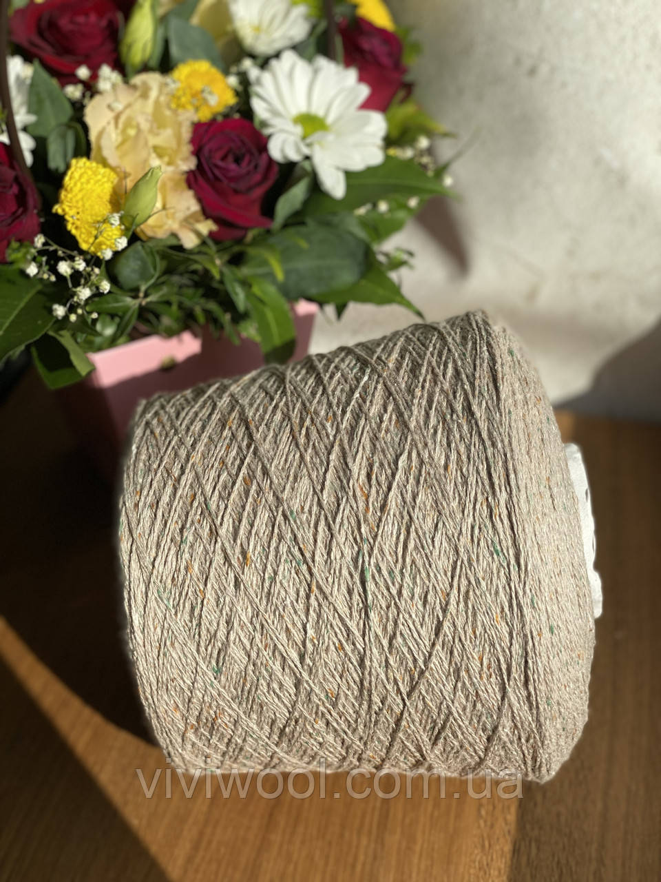 Пряжа в бобіні твід Art. Summer tweed Luxury Selection by Ri.Go 350м/100г Холодна кава з молоком