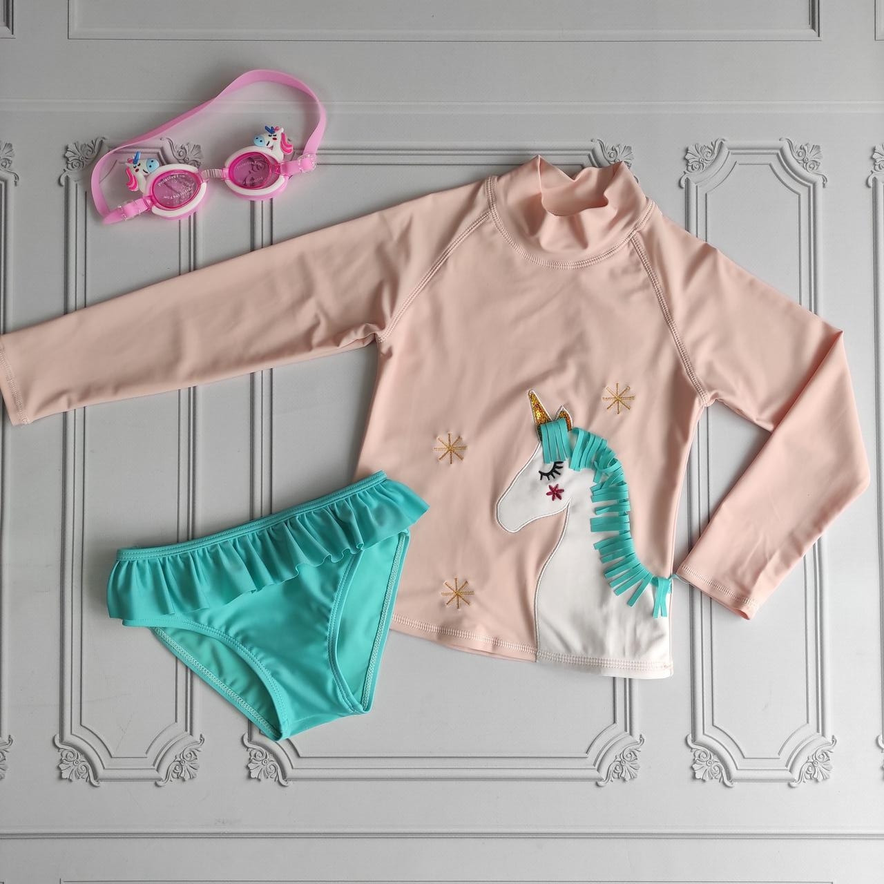 Купальний сонцезахисний костюм для дівчинки Єдиноріг