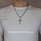 Срібна цепочка зхрестиком чоловіча.Брутальний масивний ланцюжок для чоловіка, фото 8