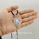 Кулон ангел хранитель срібло на шовковому шнурі з срібним замком. Ладанка архангел Михайло і гайтан., фото 3