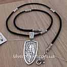 Кулон ангел хранитель срібло на шовковому шнурі з срібним замком. Ладанка архангел Михайло і гайтан., фото 7