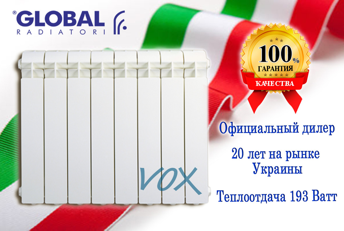 Алюминиевый радиатор Global VOX R 350/100 (производство Италия) - фото 3 - id-p1088190