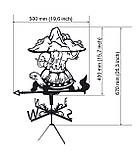 Флюгер Черепаха, Плоска земля на слонах, флюгер на дах з металу 2 мм., фото 2