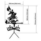 Флюгер Георгій Побідоносець з прапором України, Юрій Змієборець, флюгер на дах з металу 2 мм., фото 2