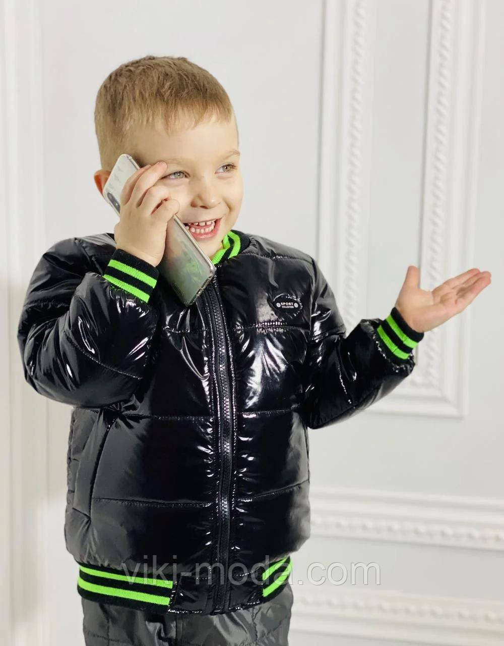 Демісезонна куртка для хлопчика, чорного кольору, зріст: 104, фото 1