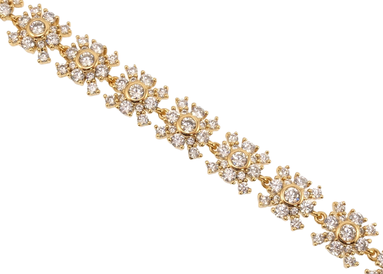 Браслет Xuping Позолота 18K "Кристальні квіточки" довжина з дод. замком 16,18см х 9мм