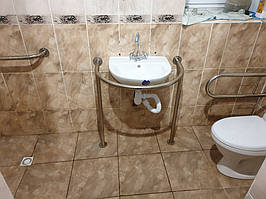 Настенный поручень и поручни из нержавеющей стали. пансионат Роща,  пгт. Песочин Харьковская обл. 2