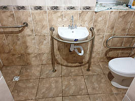 Настенный поручень и поручни из нержавеющей стали. пансионат Роща,  пгт. Песочин Харьковская обл. 3