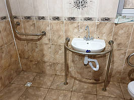 Настенный поручень и поручни из нержавеющей стали. пансионат Роща,  пгт. Песочин Харьковская обл. 4