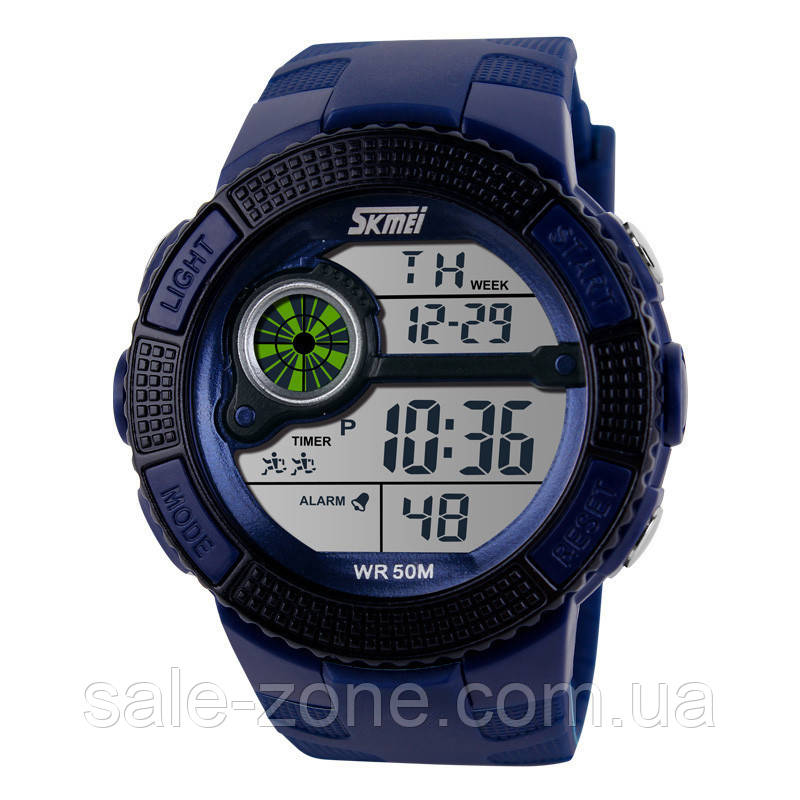 Мужские наручные спортивные часы Skmei 1027 Army (Синие) - фото 2 - id-p1568372997