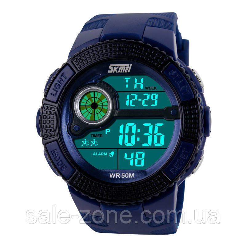 Мужские наручные спортивные часы Skmei 1027 Army (Синие) - фото 1 - id-p1568372997