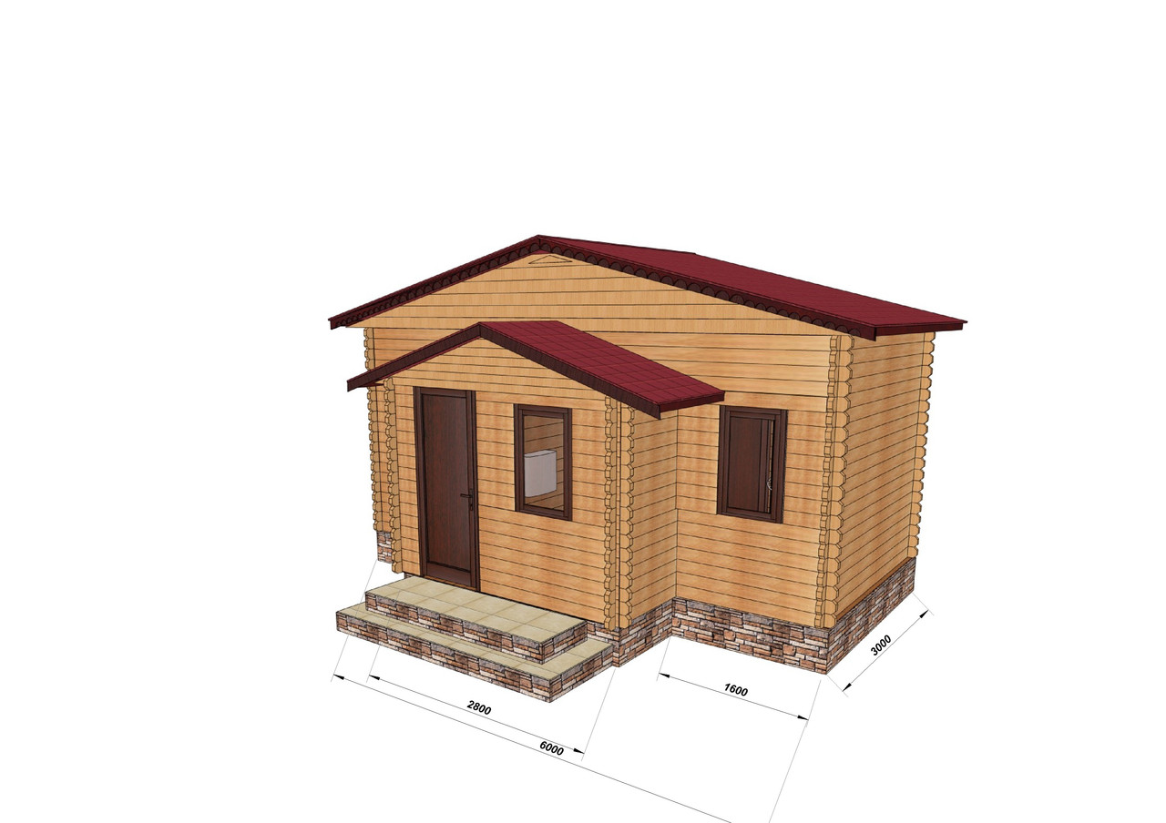 Проектирование и строительство саун, бань из профилированного бруса с верандой 6х4 - фото 3 - id-p544012082