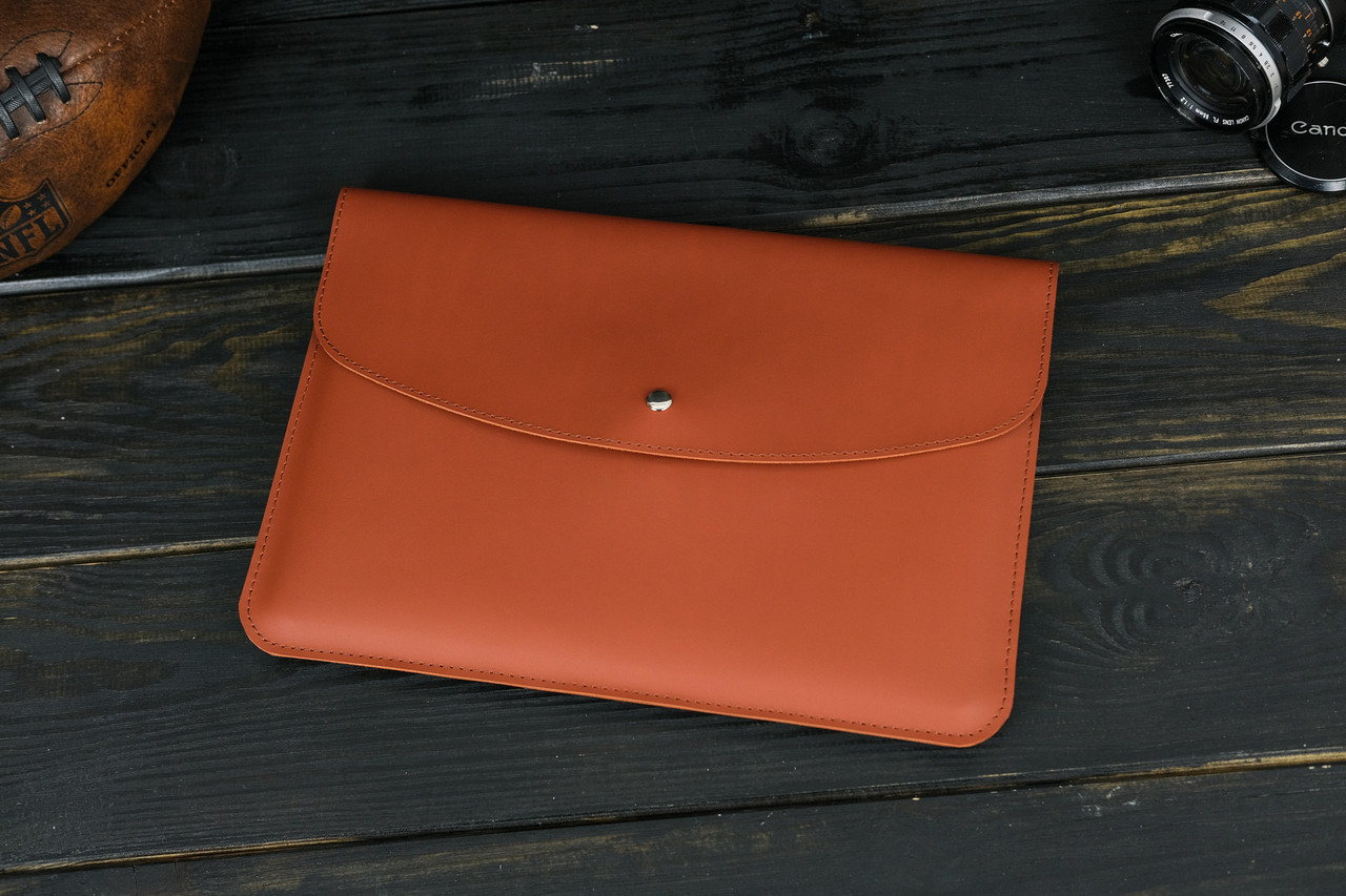 Шкіряний чохол для MacBook Air 13" (2018-2021) Дизайн №35, шкіра Grand, колір коричневий відтінок Коньяк