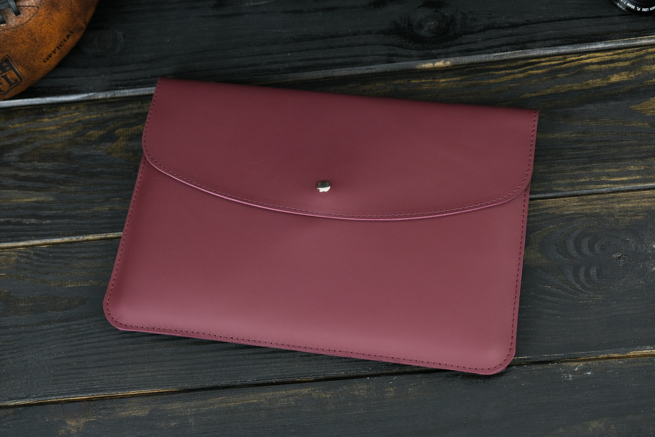 Шкіряний чохол для MacBook Air 13" (2018-2021) Дизайн №35, натуральна шкіра Grand, колір Бордо