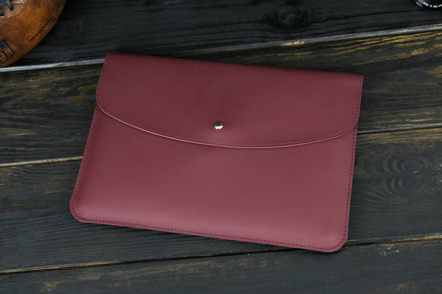 Шкіряний чохол для MacBook Air 13" (2018-2021) Дизайн №35, натуральна шкіра Grand, колір Бордо, фото 1