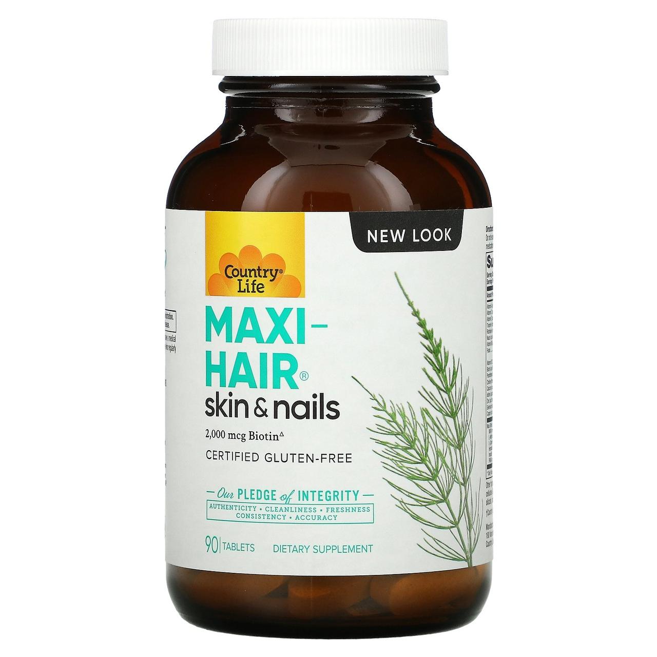 Вітаміни для волоссяя, шкіри і нігтів Maxi-Hair, 90 таблеток Country Life